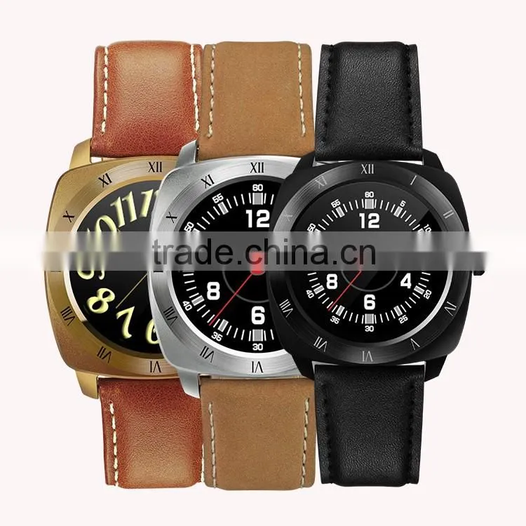 Popular android smart watch DM88 280MAH leather strap watch heart rate monitor watch tracker bluetooth