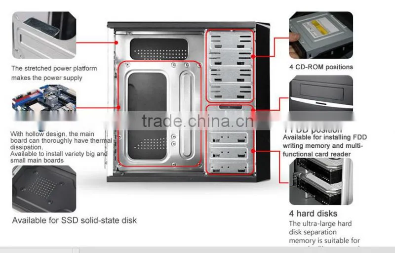 Draw-bench penal Black Box computer accessories wholesale, atx computer case oem