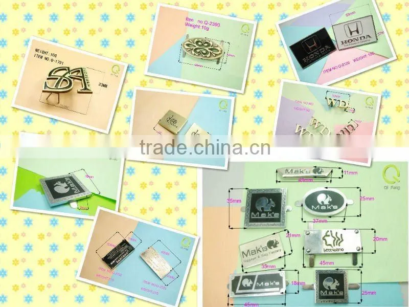 qifeng metal lables for shoes and handbags