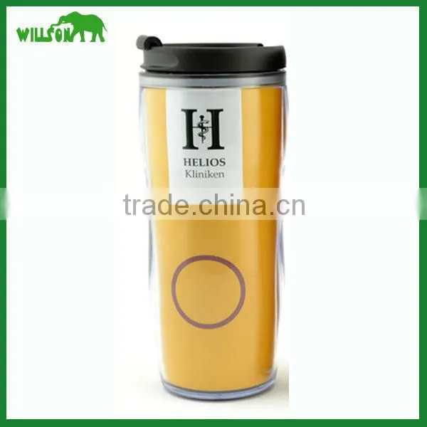 Double wall plastic travel cup