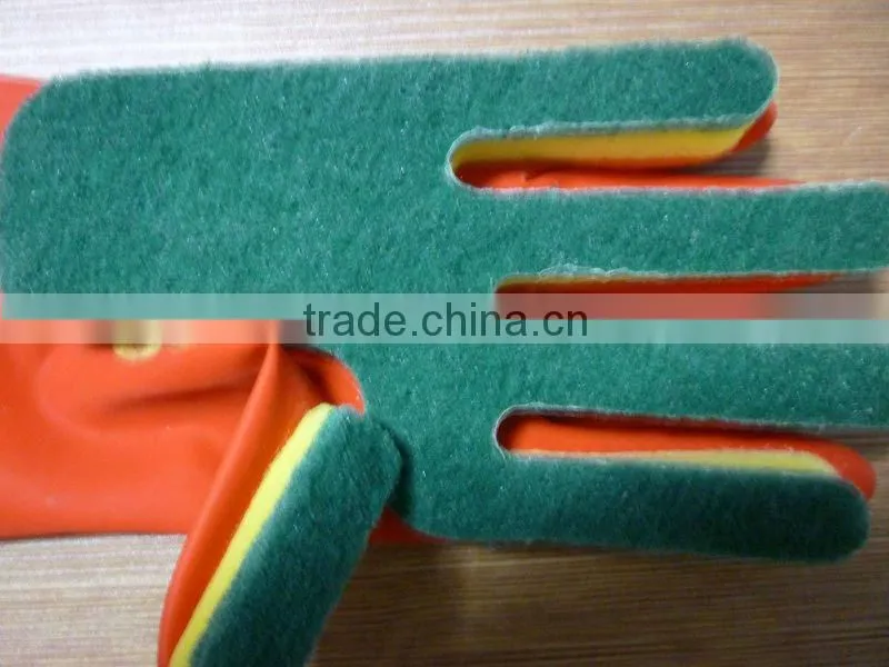 CE Approved PV Cleaning Foam Kitchen Polyester Single Layer Spong Glove