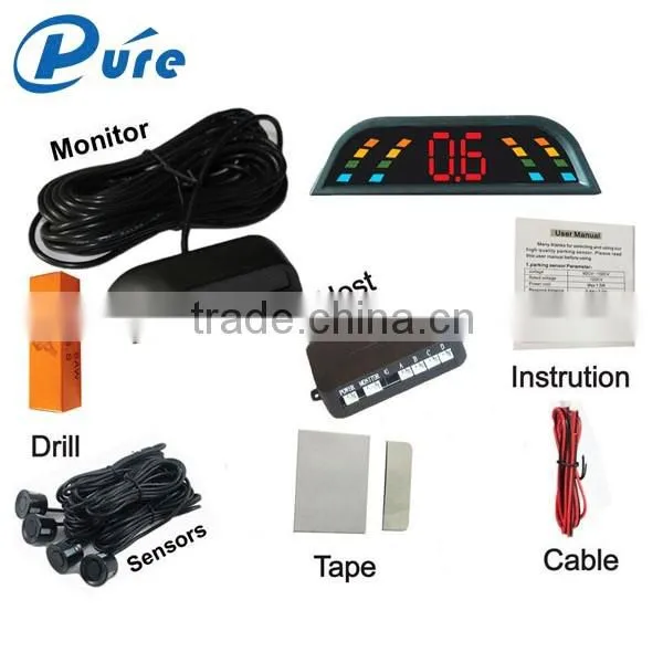 Beeper Parking Guidance System LED Monitor Kit Original Car Reverse Parking System 4 Sensors Radar System