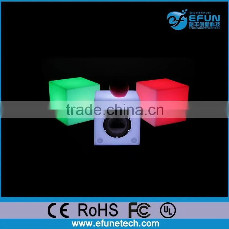 hot new products 2017 battery remote control illusion rgb color decorative cube shap led bluetooth speaker night lamp