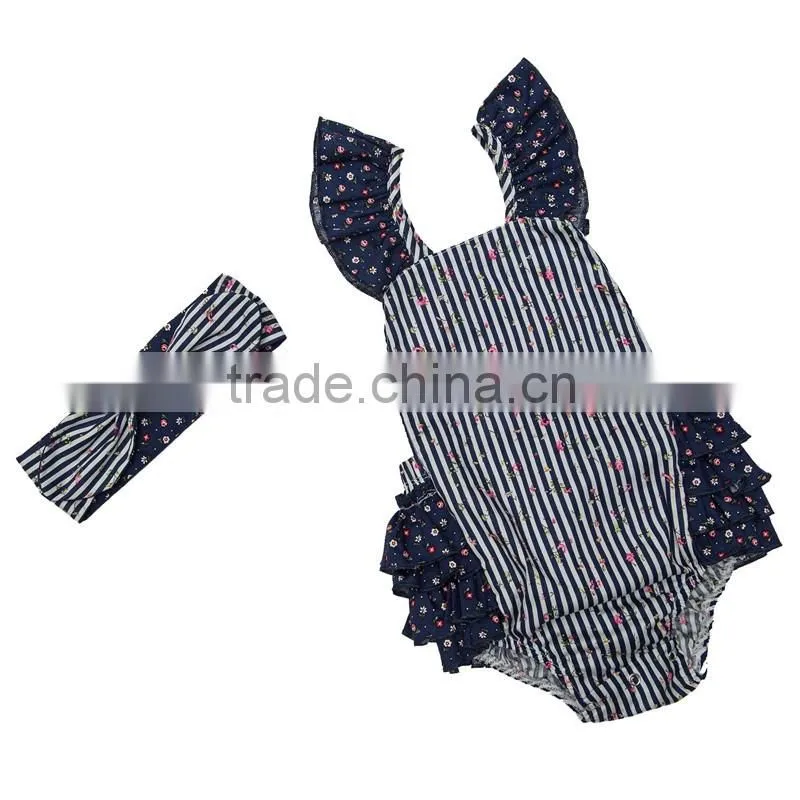 New style hot sale Wholesale children's boutique clothing baby adjustable seaside bella rompe