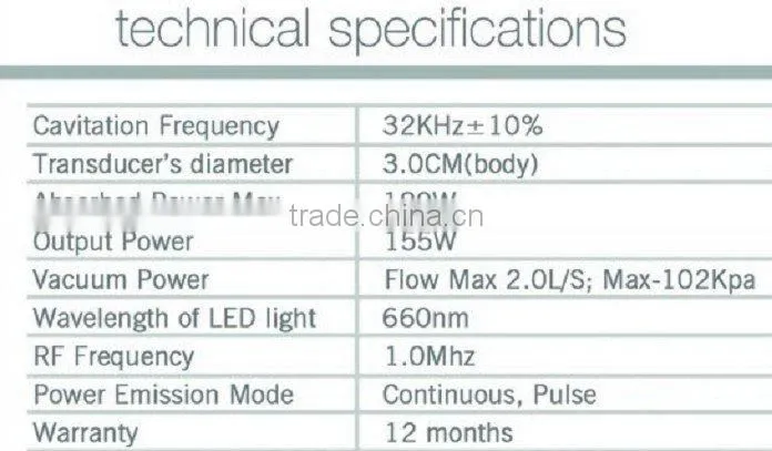 Cavitation Vacuum Ultrasound RF skin tightening equipment