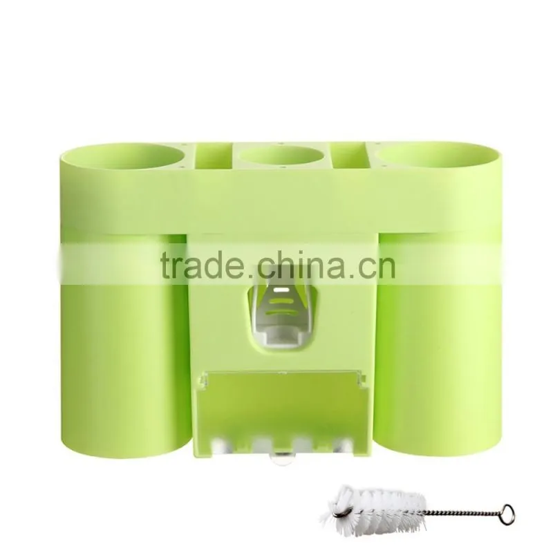 Toothbrush holder and toothpaste dispenser