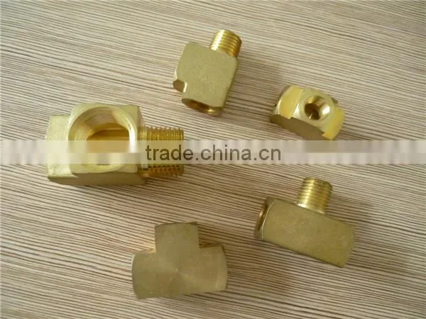 NPT, BSP pneumatic brass L-type brass connector,female threaded connection with sleeve for hose barb