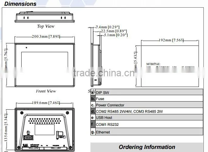 HMI touch screen MT8071iE (HMI for PLC) Human Machine Interface HMI