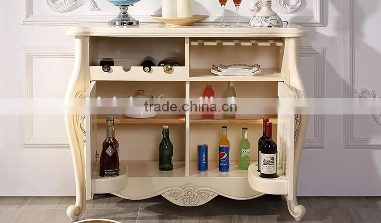 New design neoclassic solid wood chrysanthemum carving two doors sideboard