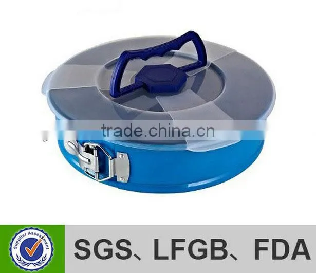 Round metal baking pan with plastic cover,roaster pan set
