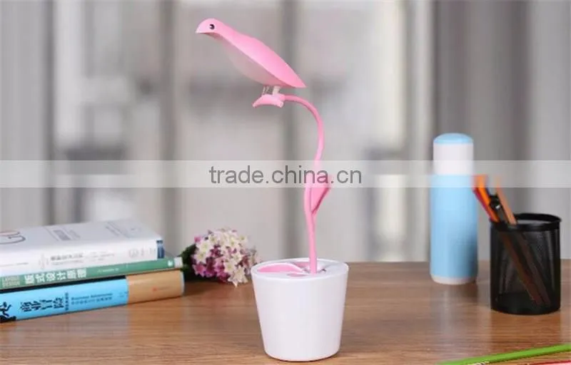 Simple Free Bird Lamp LED small table lamp bedroom bedside Foldable USB Rechargeable Lamps