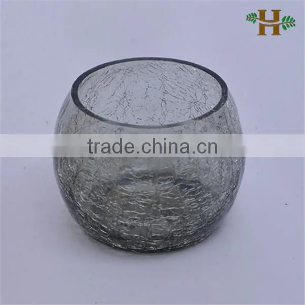 Handmade crackle round colored glass fish bowl