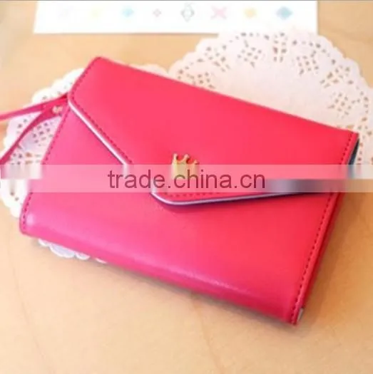 Crown smart pouch leather PU wallet case handbag for iPhone/Galaxy S/Smart Phone, comestic Jewelry bag