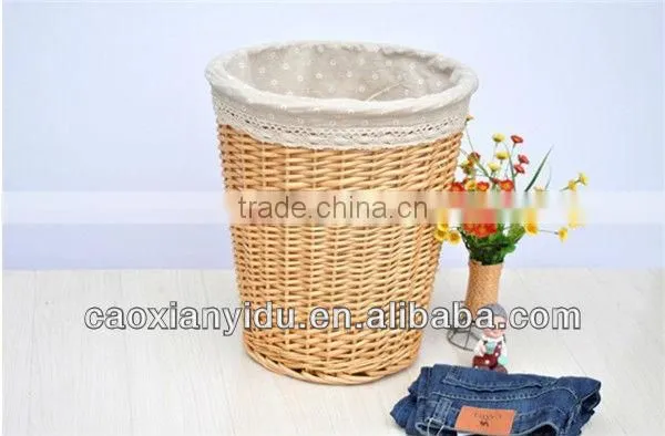 Household Furniture Zakka Storge Basket Wicker Waste Bin Country Style