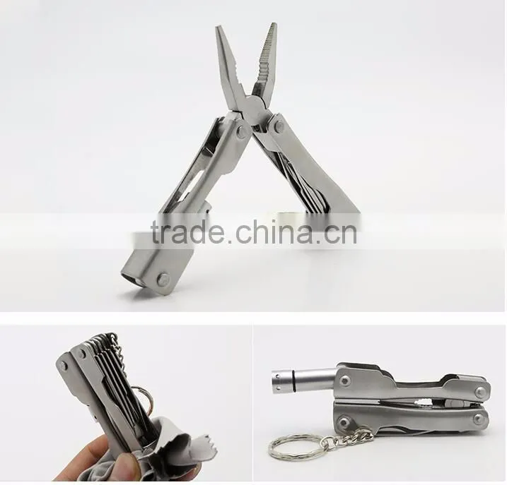 Special gift for men stainless steel LED portable folding mini multi tool pliers
