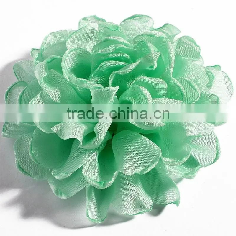 handmade singe organza flower clip for kids hair accessories