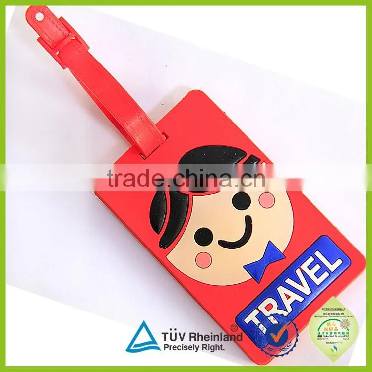 Wholesale shaped travel cartoon design 2015 cheap soft pvc luggage tags