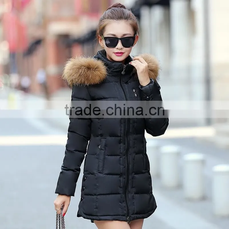 Plus Size New 2016 Winter Women Jacket Down Coat Fur Collar Hood Parka Coat Thick Jacket