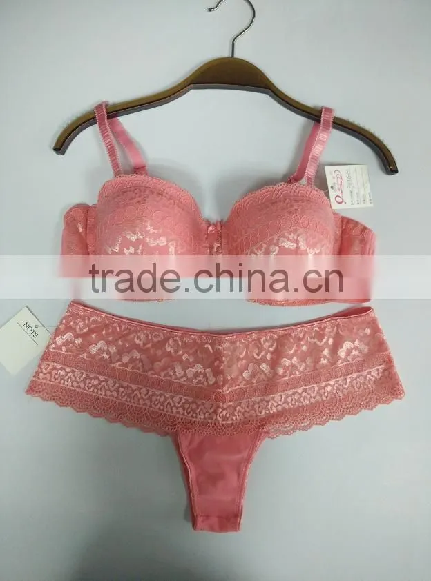 sexy and comfortable pink bra set