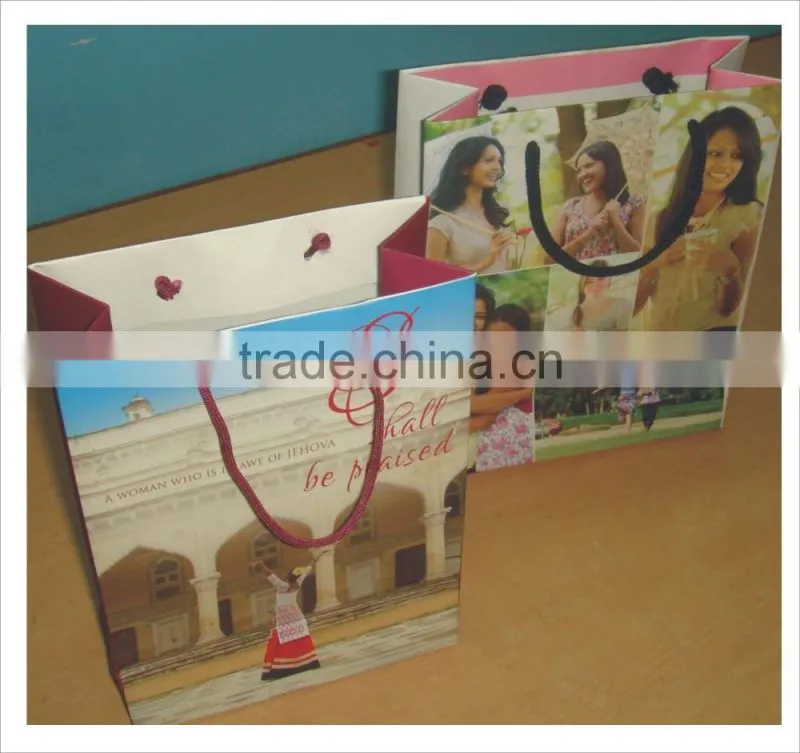 Paper Bags with logo printed glossy finish