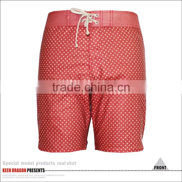 Men's 19" Length All-over Yardage Print Beach Short with Cotton Poplin Fabric