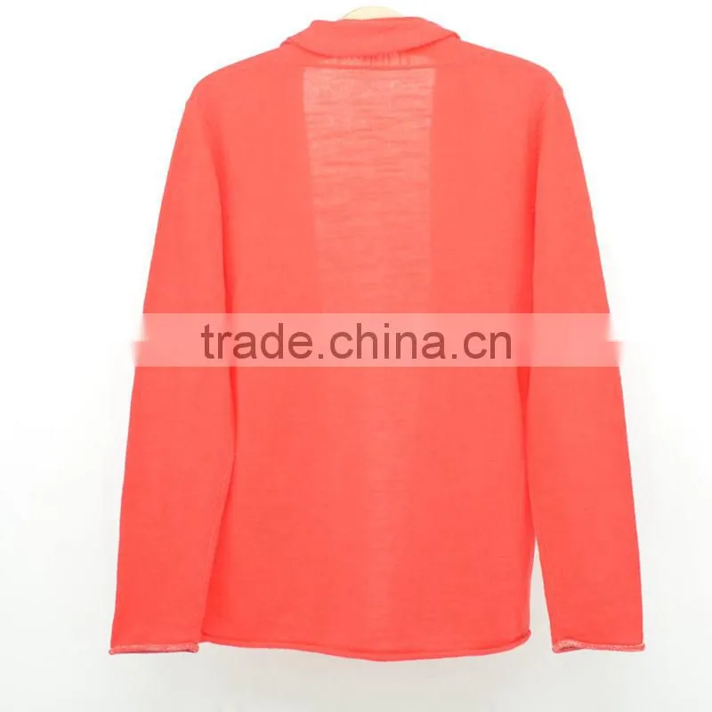 Plain kids no button knit cardigan girls sweater design
