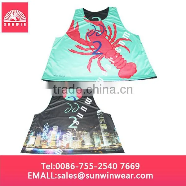 Custom Reversible Training Sports Mesh Bibs Pinnies, sublimated lacrosse jersey