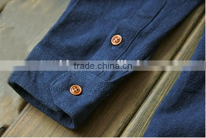 2016 Vintage Style solid color men classic fit linen top, linen shirt, casual shirt
