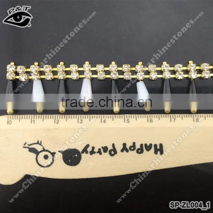New design A grade glass rhinestone cup chain for decorations