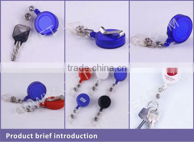 Round plastic retractable badge yoyo reel