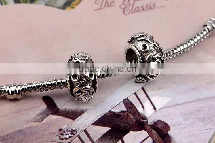 Mix Antique Silver Plated Oxidized Metal Beads Charms Set Mix Lot,Antique Silver Starter Charm Bracelet Spacer Beads Fits