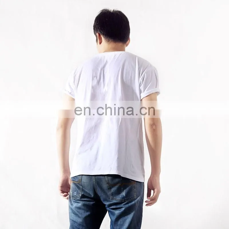 2016 new design wholesale plain white 100% cotton t shirts for men