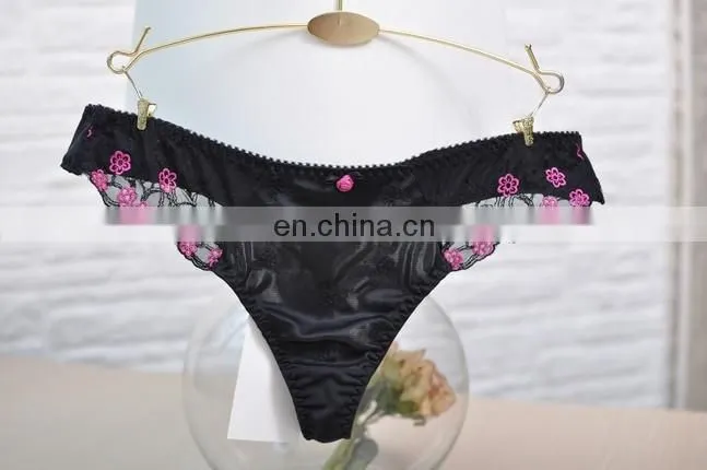 lady girl hot sexy picture see through embroidered thong panty