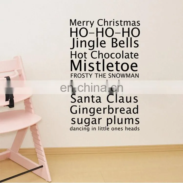 Merry Christmas English Blessing Wall Glass Decor Stickers