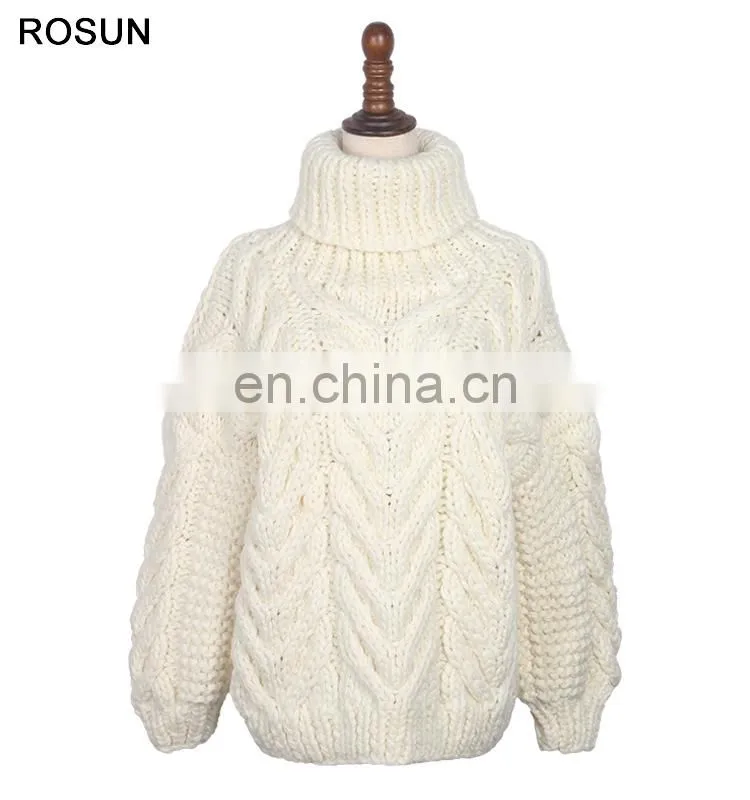 Factory Supplier Heavy Chunky Manhand Thick Warm 100% Wool Sweater