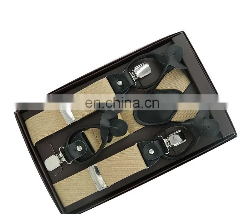 2017 yiwu longkang fashion high quality dual clips suspender colorful suspenders