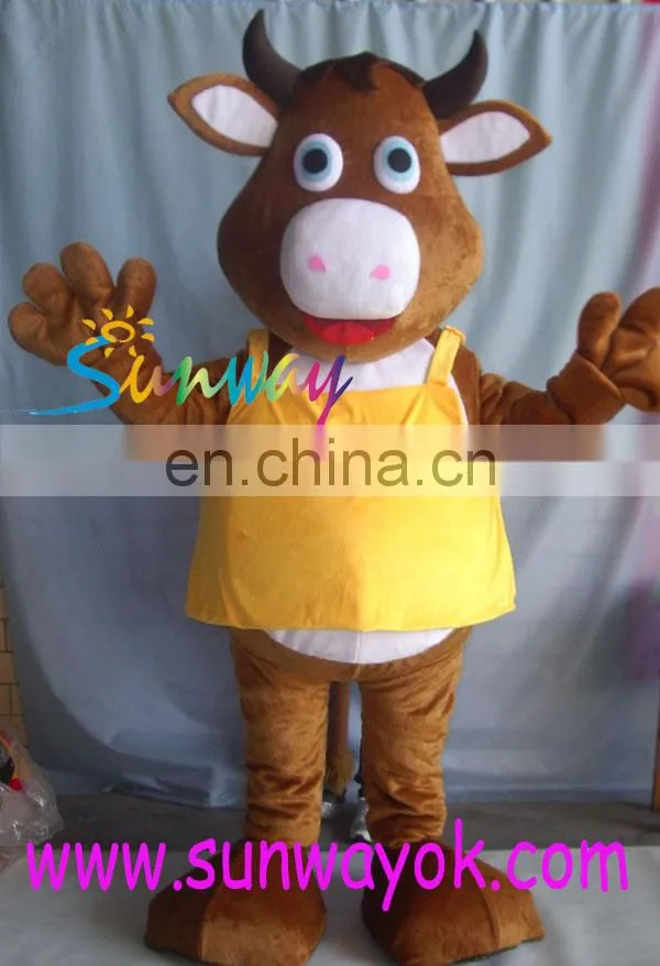 Cow mascot costume/advertising fur costume/fur mascot costume for sale