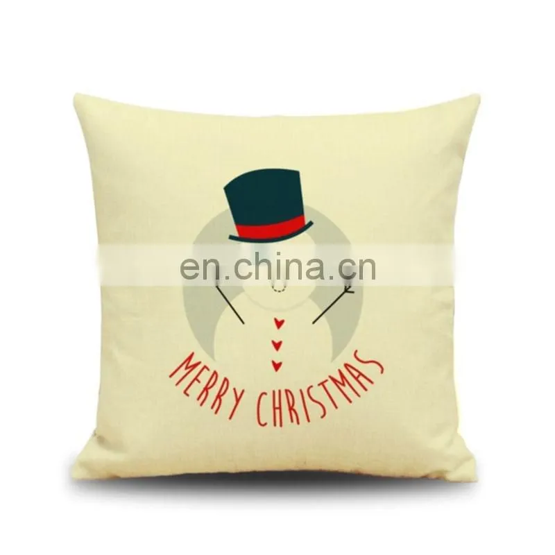 Wholesale Cotton Linen Throw Pillow Cover Christmas Home Decoration Pillowcase Soft 45x45 Square Cushion Covers