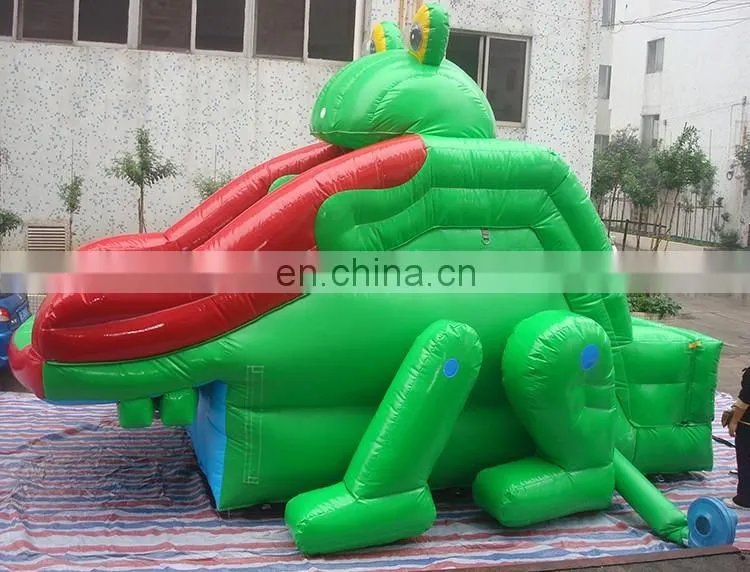 Frog dry slide inflatable for kids
