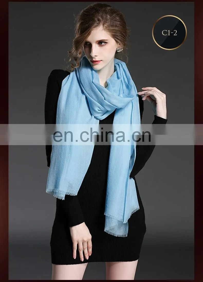 Pure color cashmere scarf shawl for women
