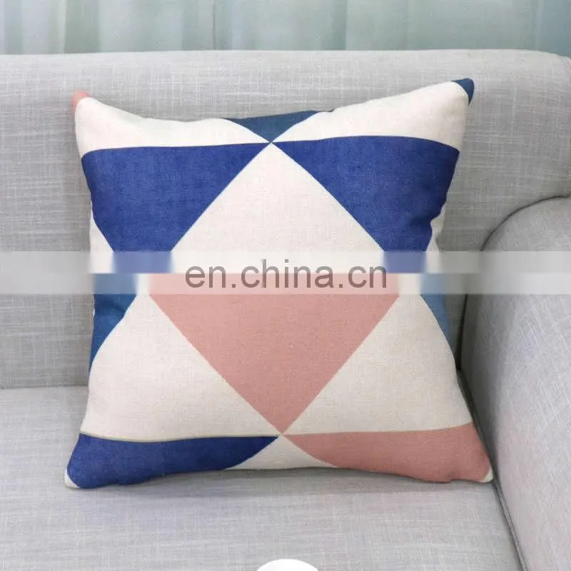 i@home Simple modern geometric series car print linen sofa pillow cushion cover