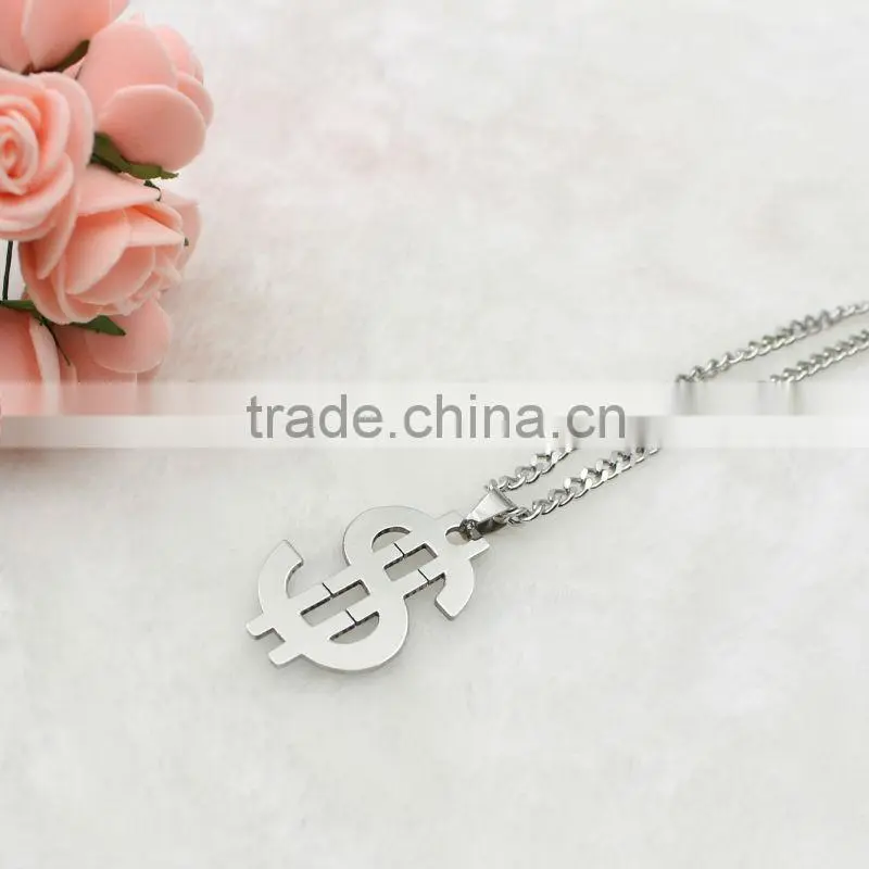 Dollar Stainless Steel Pendant Necklace