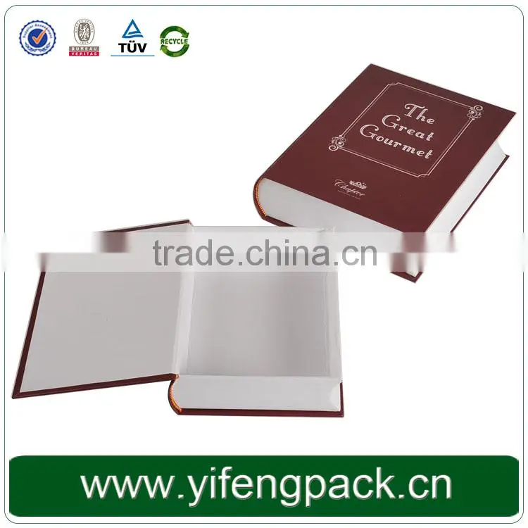 Magnetic closure cardboard book shaped decorative book boxes