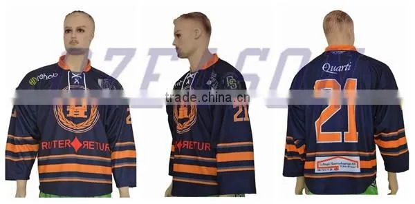Wholesale cheap college 100% polyester Dye sublimation printing custom made ice hockey jerseys