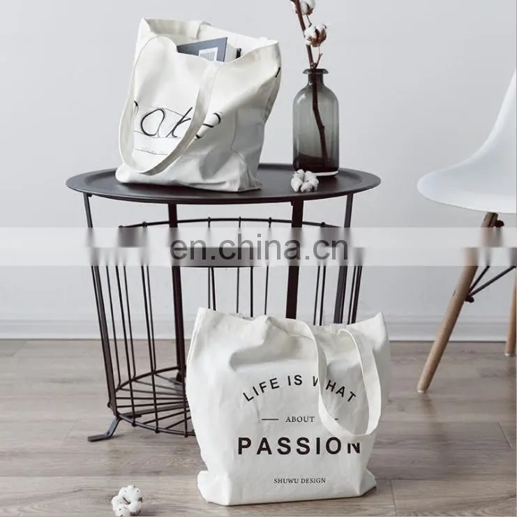 Durable Linen Cotton Canvas Shopping Tote Single Shoulder Bag for Womens