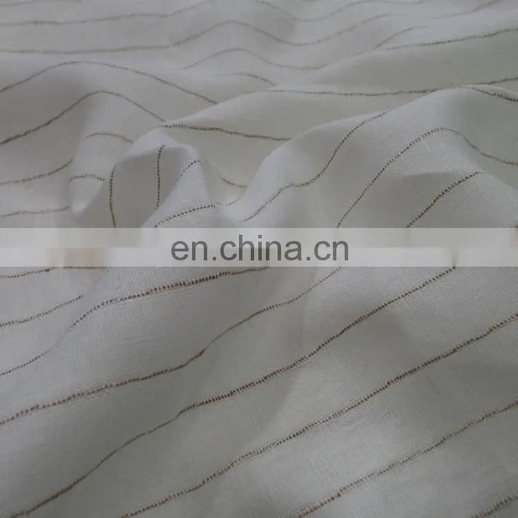 men's and women's suits ramie cotton shirt trouser suits fabric Pure linen yarn-dyed fabric