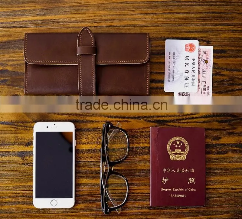 Guangzhou Fashion Hand-made Classical Wallet Long Vertical Wallets for men Multi-functional leather wallet