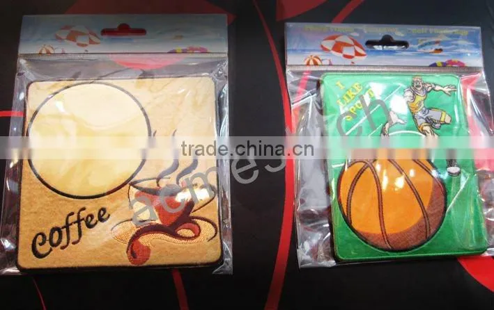 New design Cup pad / 3d embroidered satin cup mat/ lovely cup mat