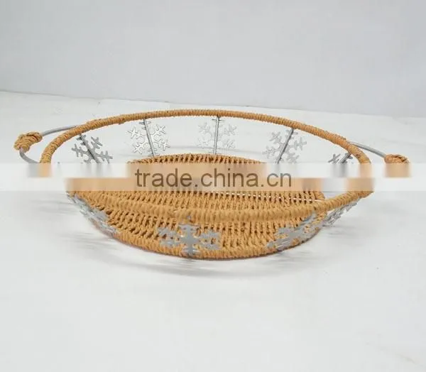 christmas paper string basket weave