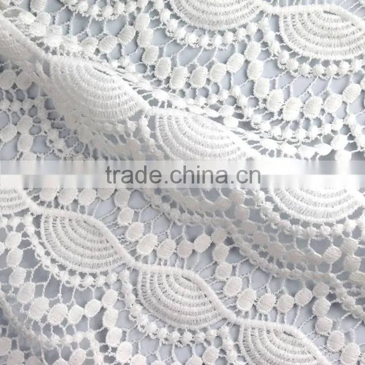 OEM Custom shaped beautiful special colors wave pattern water soluble embroidery lace fabric for Europe